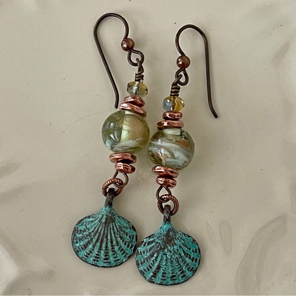 ARTISAN Earrings - “The Seashore” Dangles - Picture 7 of 11